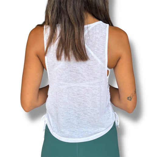Side Tie Featherlight Tank - White
