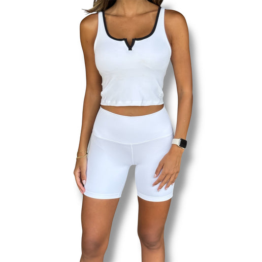 Contrast Trim Biker Shorts