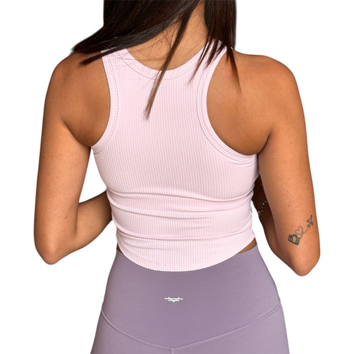 Ribbed Racerback Padded Top : Orchid Blush