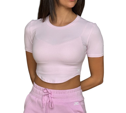 Soft Rib Cropped Tee - Orchid Blush
