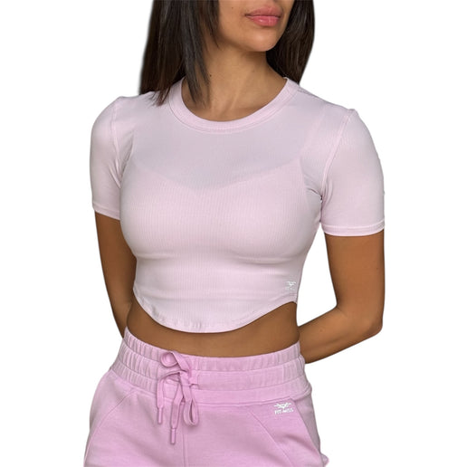 Soft Rib Cropped Tee - Orchid Blush