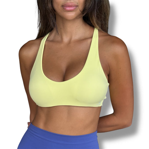 Twist Back Light Bra - Pastel Yellow