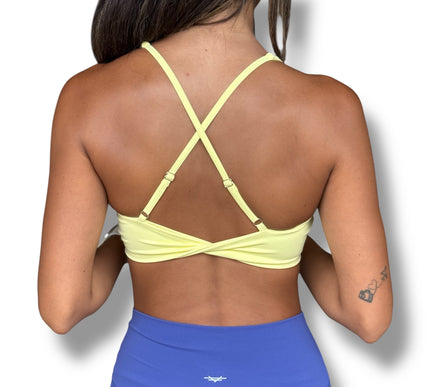 Twist Back Light Bra - Pastel Yellow