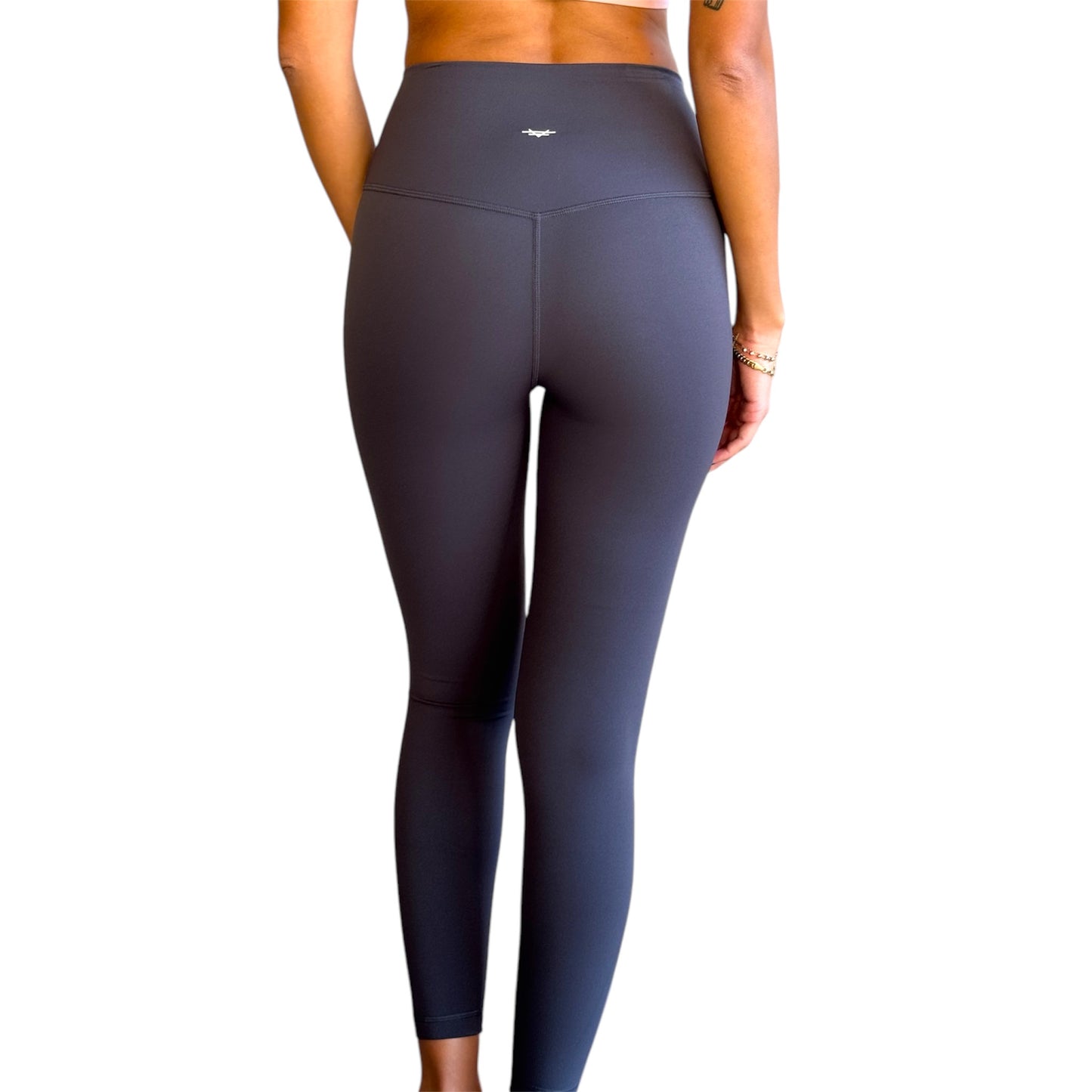 Seamless Front Basic Leggings - Dark Grey