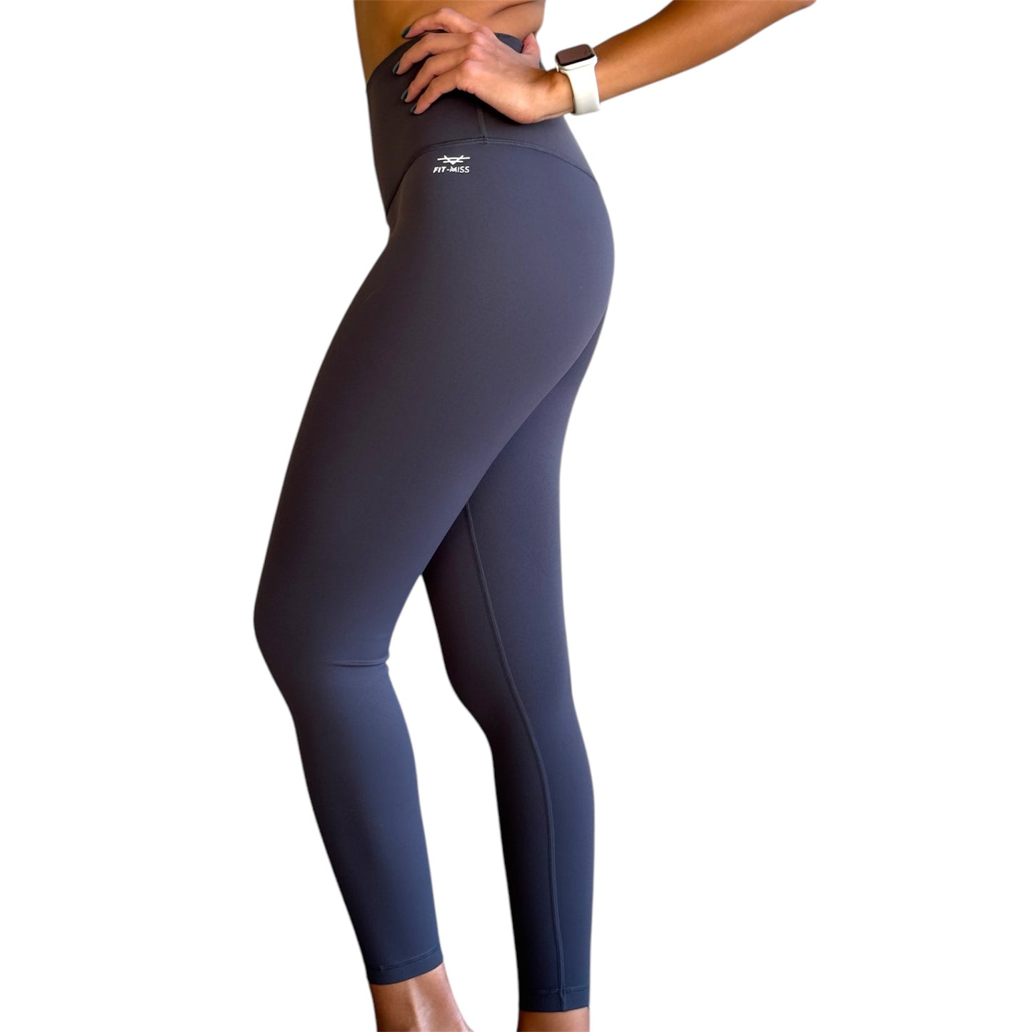 Seamless Front Basic Leggings - Dark Grey