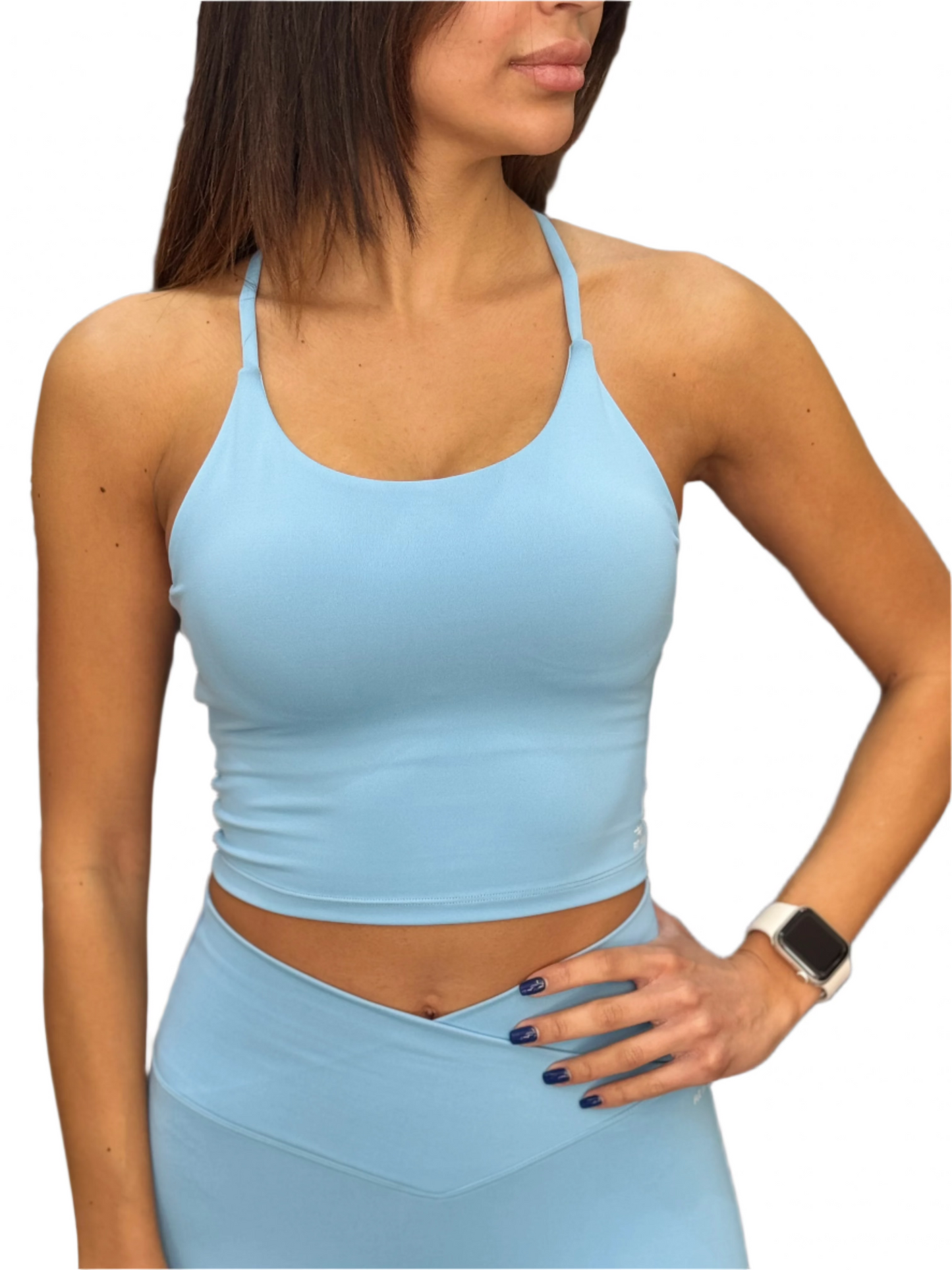 Sleek Support Padded Top - Sky Blue