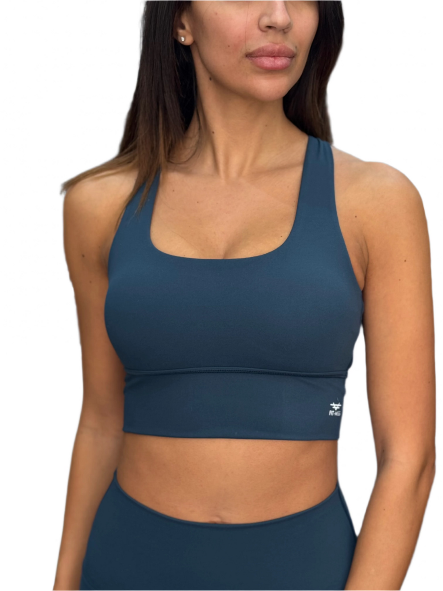 Crisscross Sports Bra - Peacock Blue