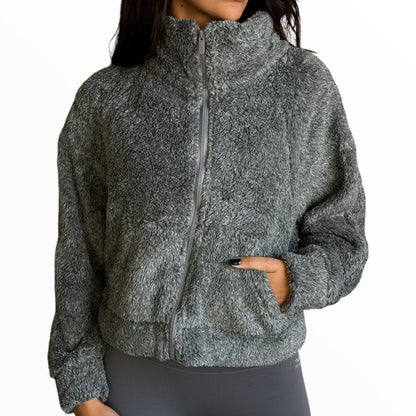 Fuzzy Bear Jacket - Smoke Grey