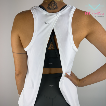 Luxe Open-Back Tank - White