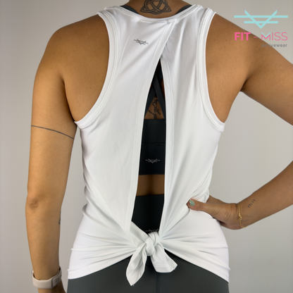 Luxe Open-Back Tank - White