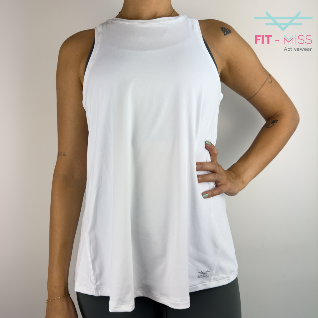 Luxe Open-Back Tank - White