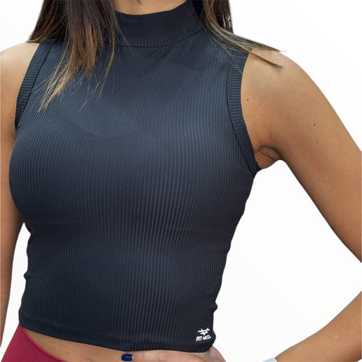 Elite Ribbed High Neck Tank