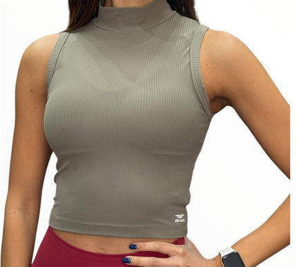 Elite Ribbed High Neck Tank