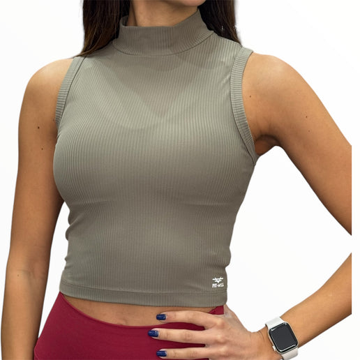 Elite Ribbed High Neck Tank