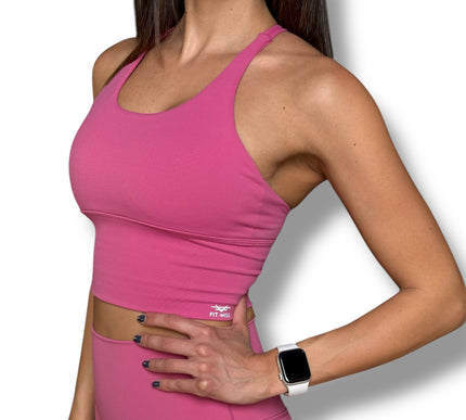 Power Lines Bra - Pink Yarrow