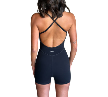 Open Back Cross-Strap Romper