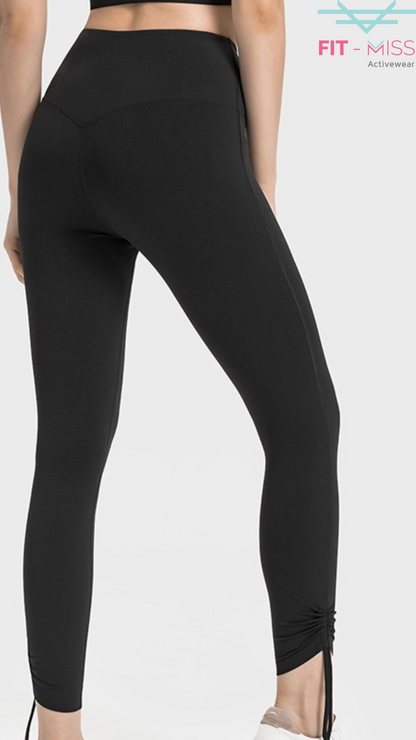 Pleat Edge Leggings - Black