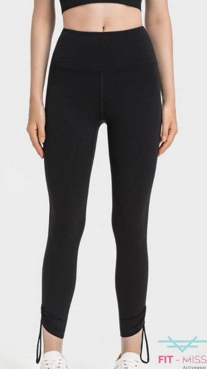 Pleat Edge Leggings - Black