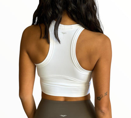 Racerback Padded Top - White
