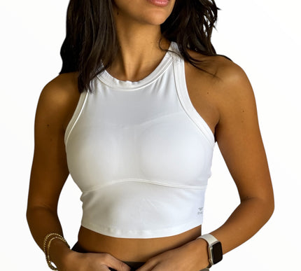 Racerback Padded Top - White