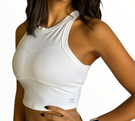 Racerback Padded Top - White