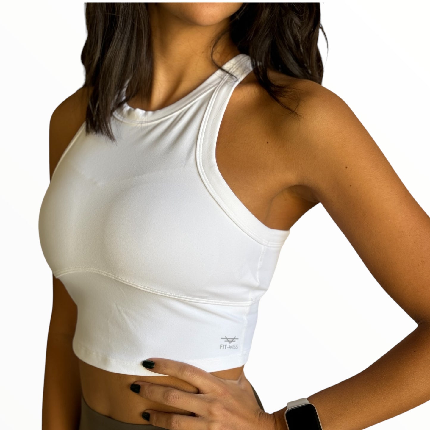 Racerback Padded Top - White