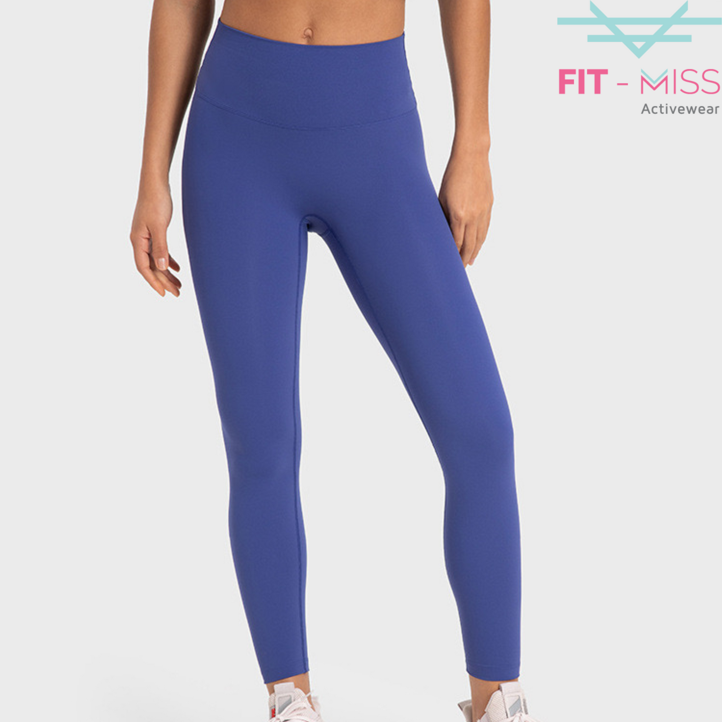 Seamless Front Basic Leggings - Azure Blue