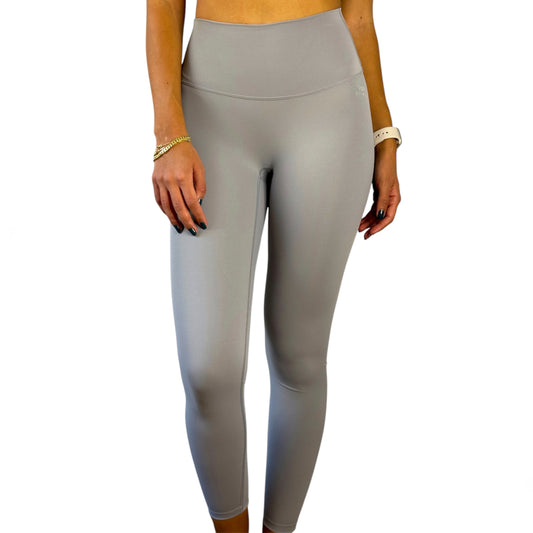 Seamless Front Basic Leggings - Blue Grey