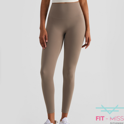 Seamless Front Basic Leggings - Khaki