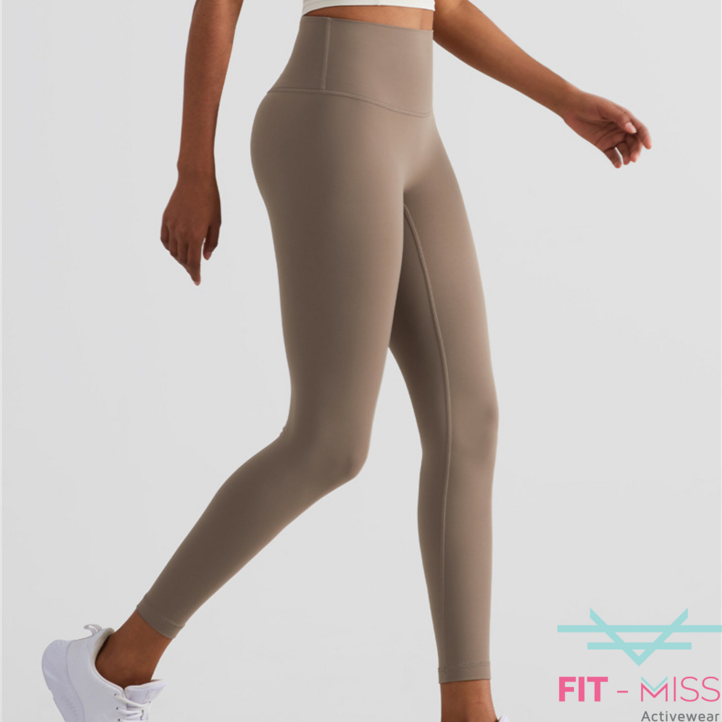 Seamless Front Basic Leggings - Khaki