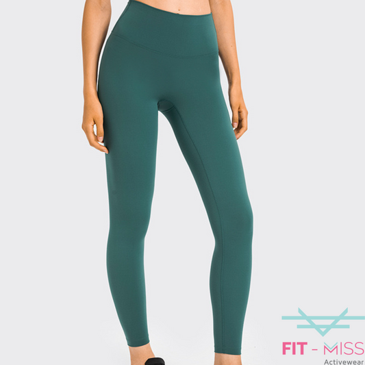 Seamless Front Basic Leggings - Dark Green