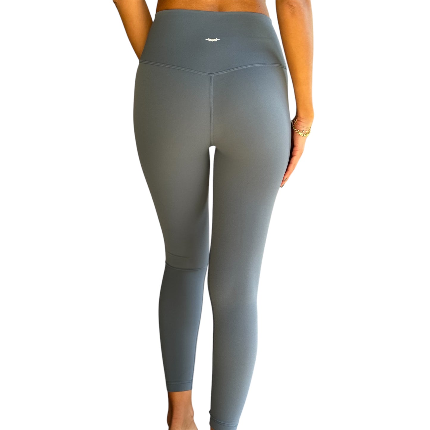 Seamless Front Basic Leggings - Dusty Blue