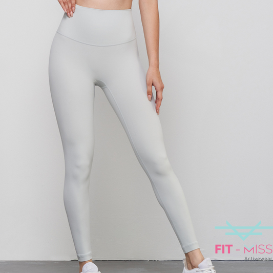 Seamless Front Basic Leggings - Light Grey