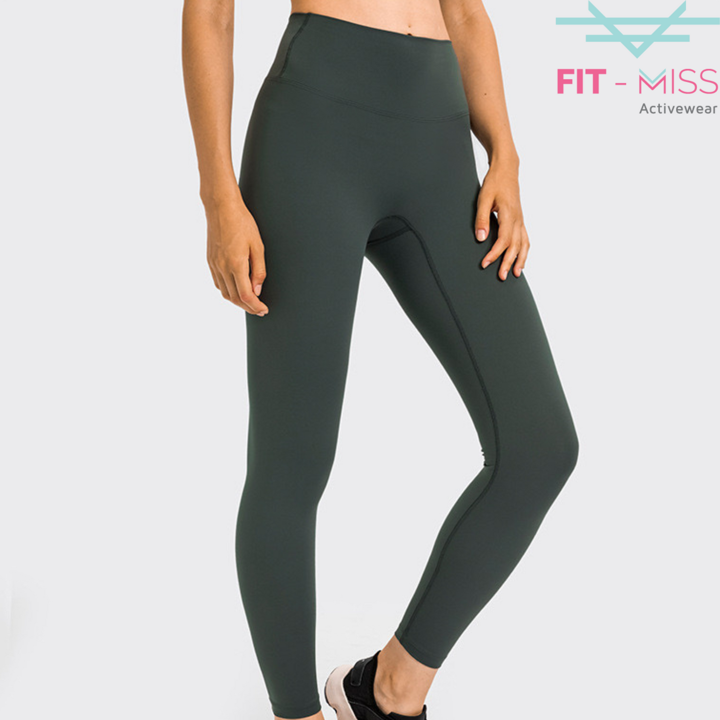 Seamless Front Basic Leggings - Picea Green