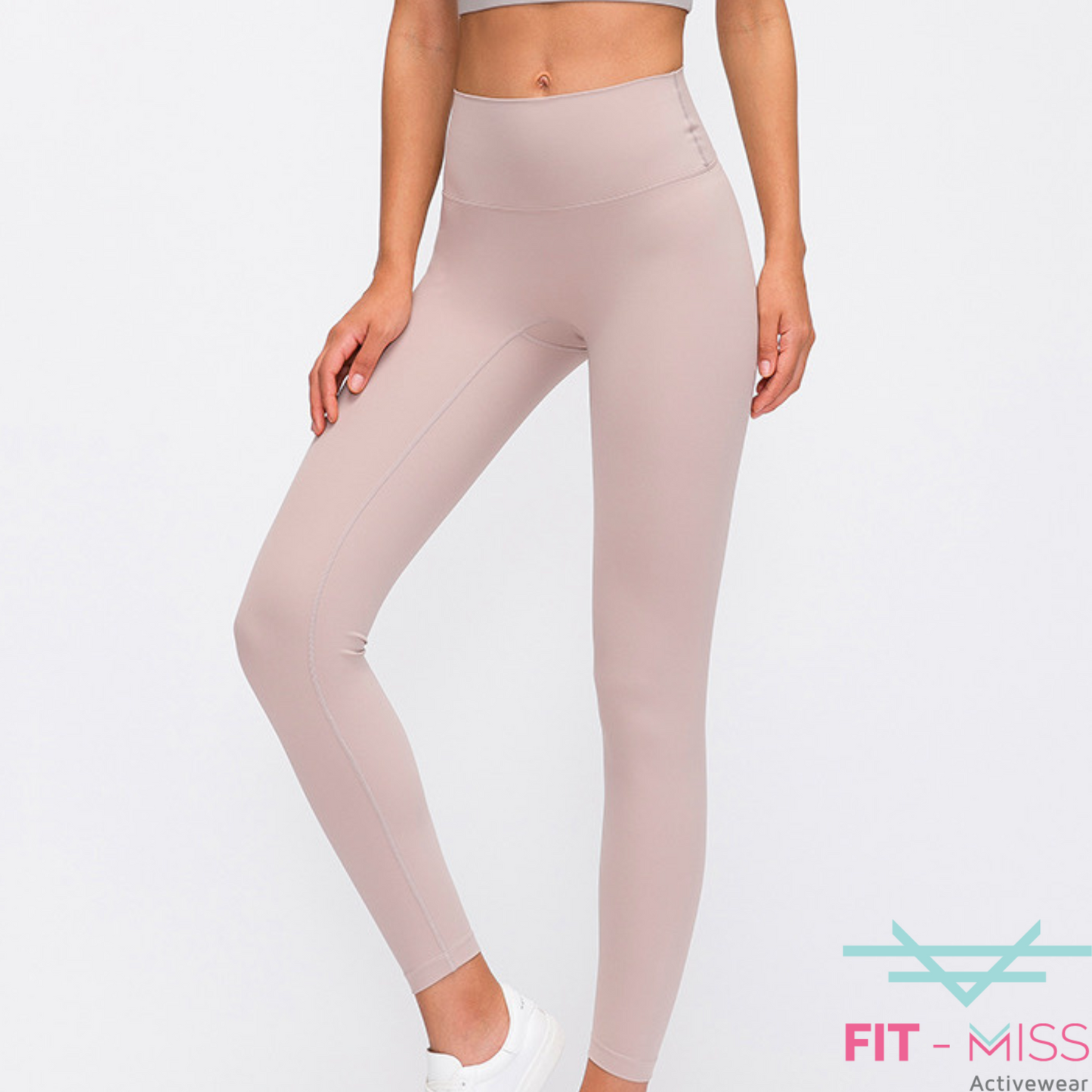 Seamless Front Basic Leggings - Sand