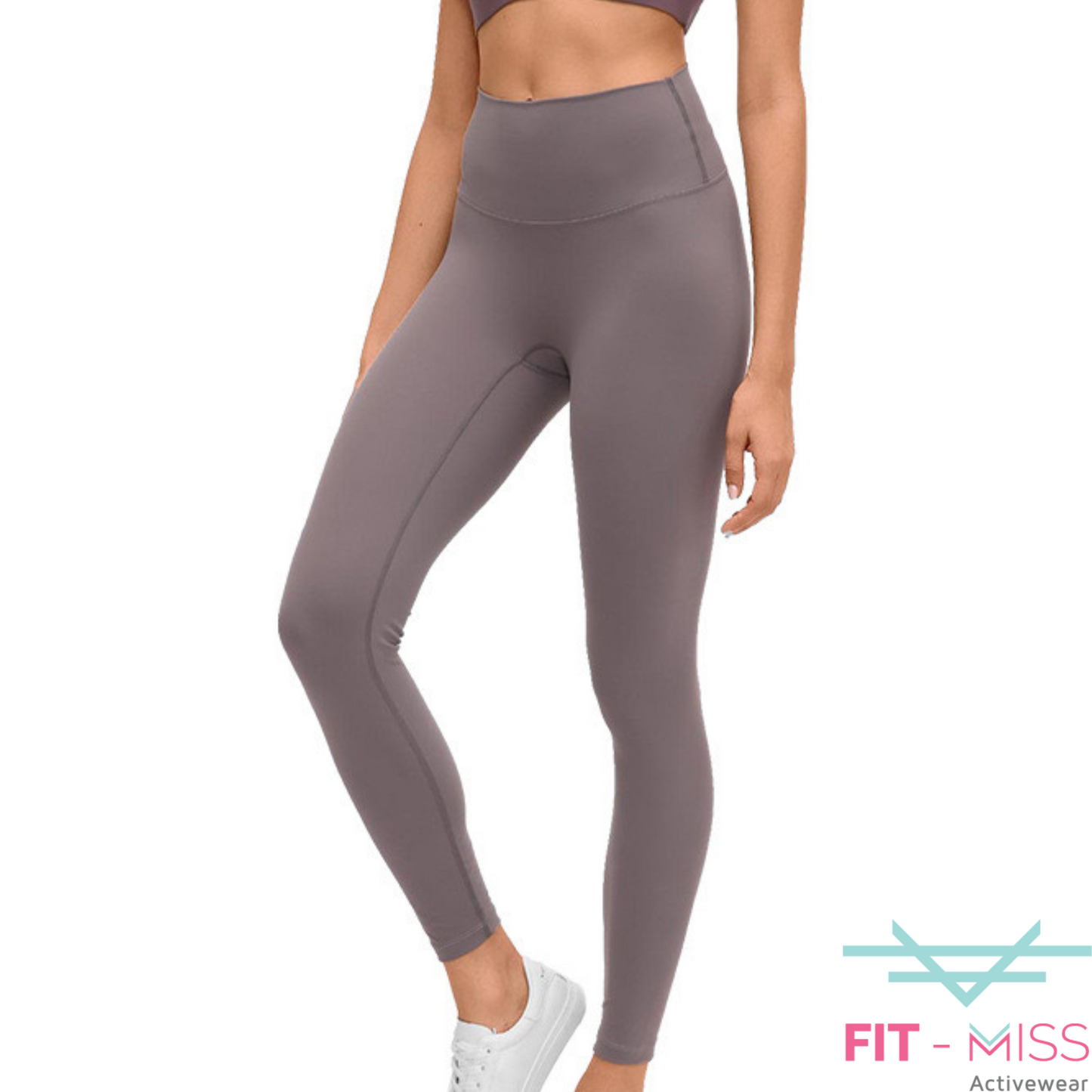 Seamless Front Basic Leggings - Sea Moon Grey