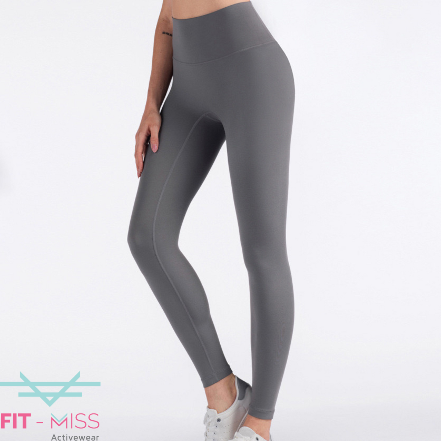 Seamless Front Basic Leggings - Titanium