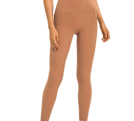 Seamless Front Basic Leggings - Warm Orange