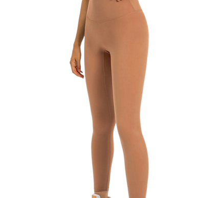 Seamless Front Basic Leggings - Warm Orange