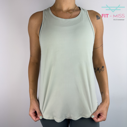 Sleek Cutout Tank - Tea Green