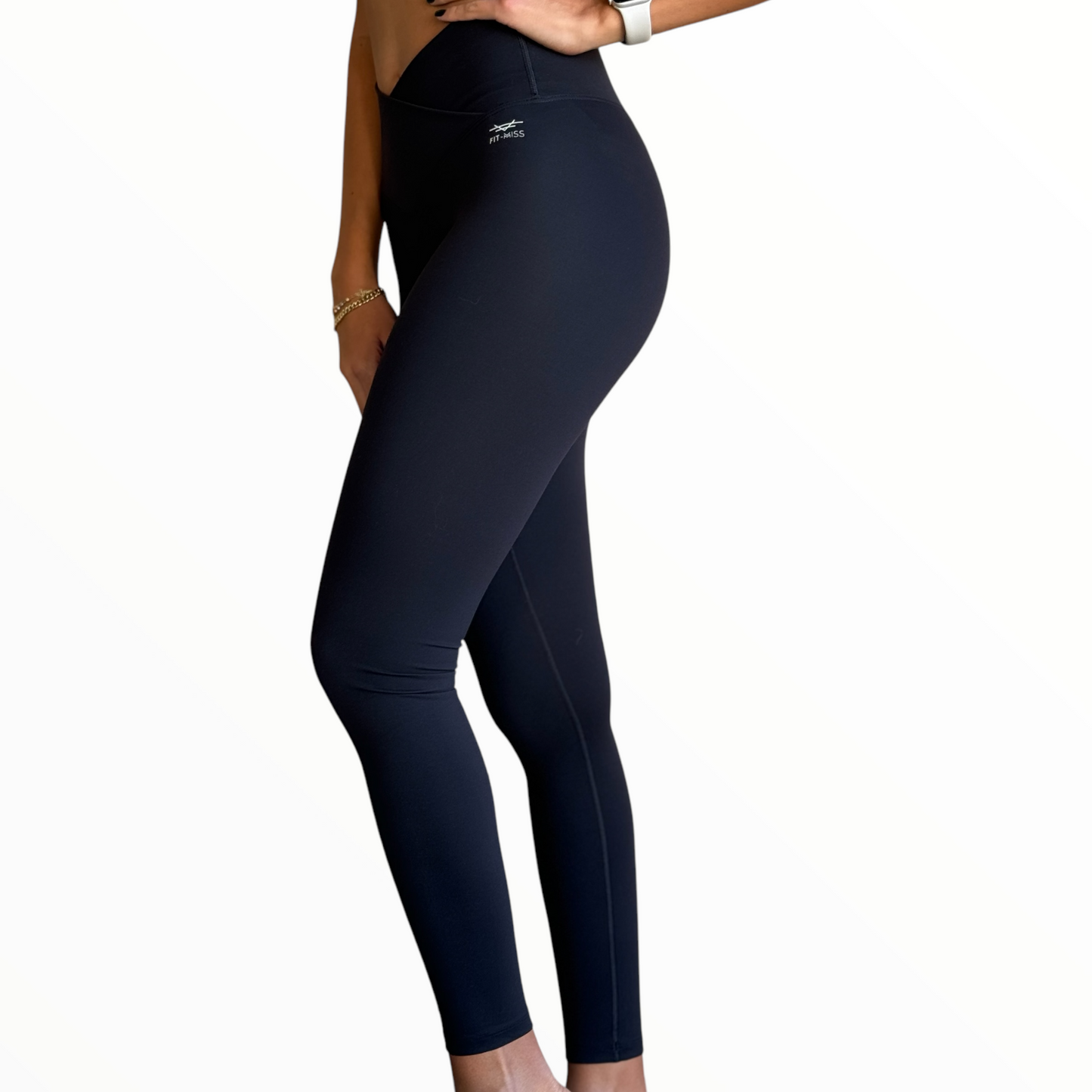 Slightly Thicker V-Leggings - Black