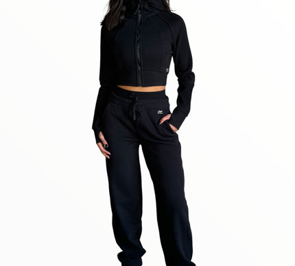 Street Style Fleece Set - Black