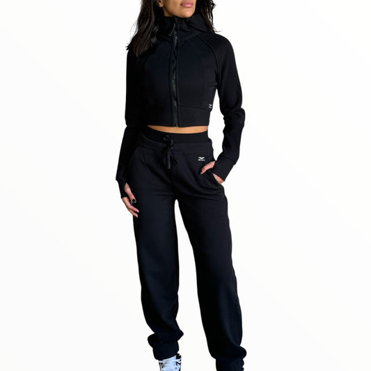 Street Style Fleece Set - Black