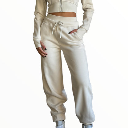 Street Style Fleece Set - Ivory