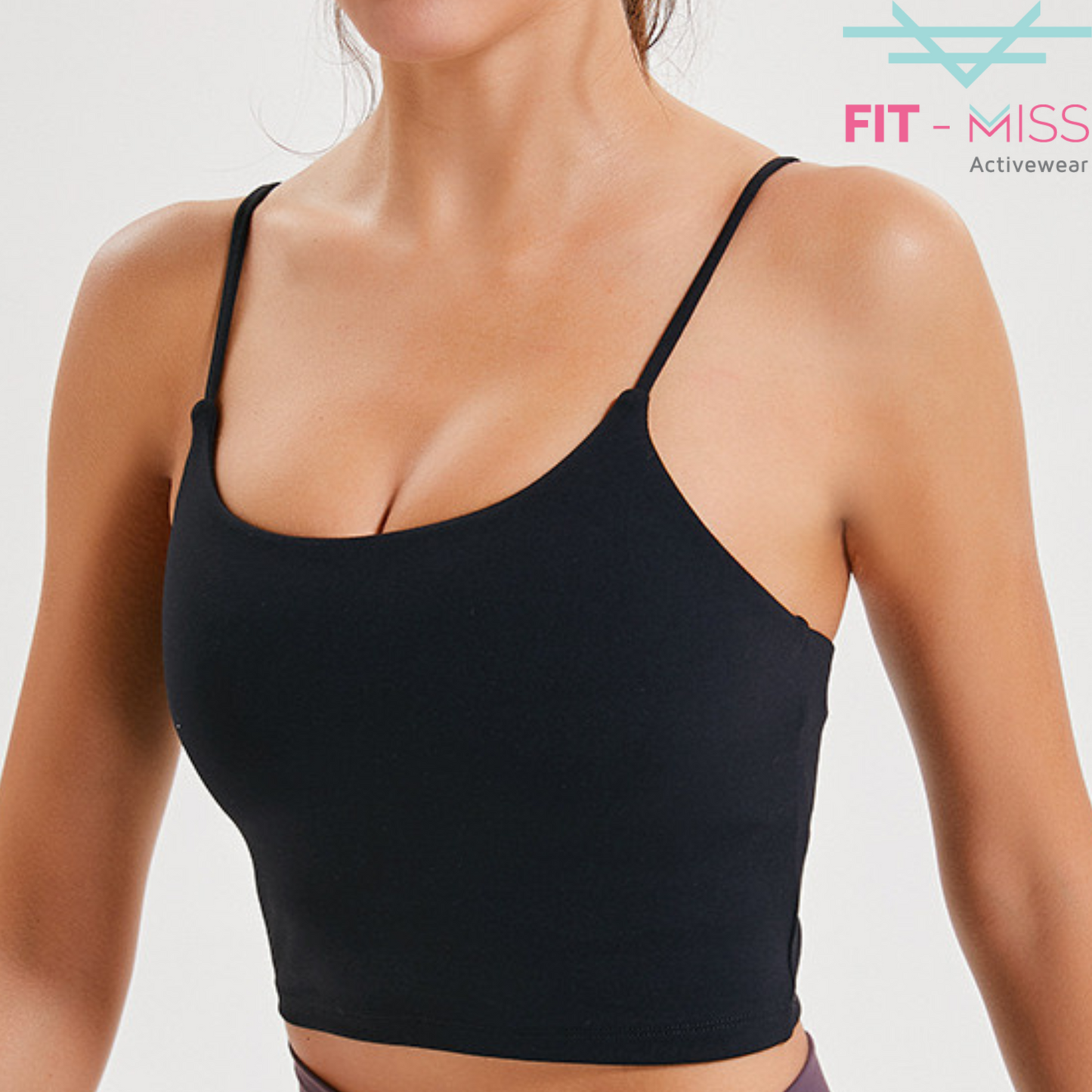 Basic Padded Crop Top - Black