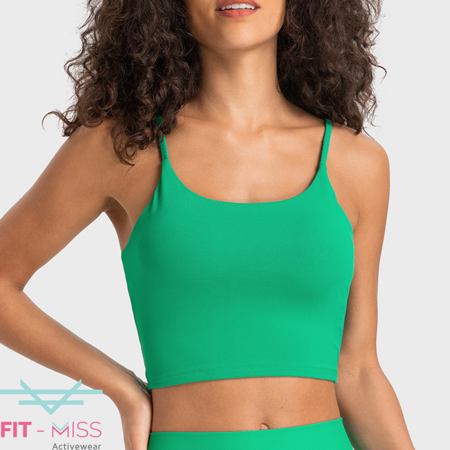 Basic Padded Crop Top - Scallion Green